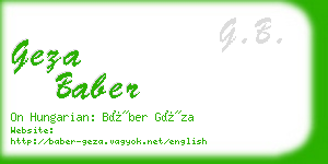 geza baber business card